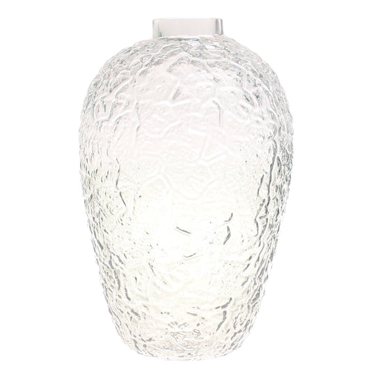 Light Grey Embossed Glass Vase