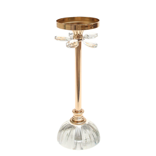 Glass Base Pillar Candle Holder – Large