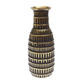 Dark Charcoal Grey & Gold Decorative Vase — Box Design L - Habitt