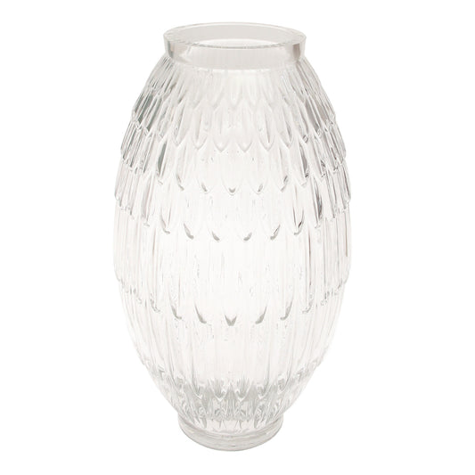 Oval Transparent Glass Vase – Large