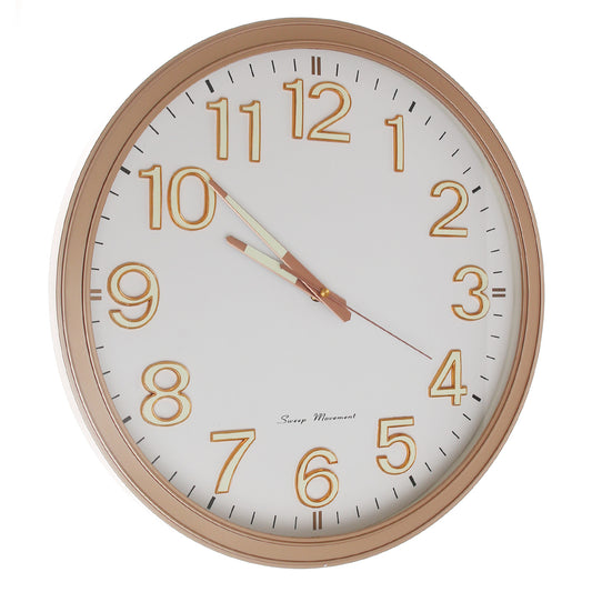 Rose Gold Wall Clock with Large Easy-Read Digits