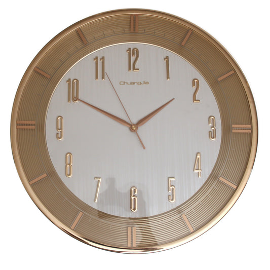 ChuangJia Wall Clock White & Gold — Modern Decorative Quartz Wall Clock