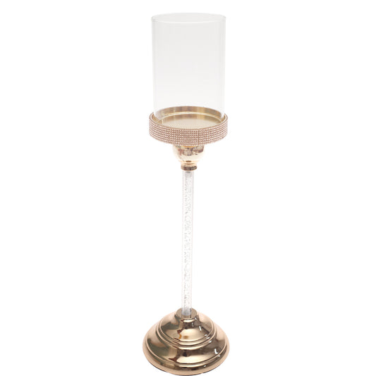 Small Gold Candle Stand – 19 Inch Decorative Metal Candle Holder