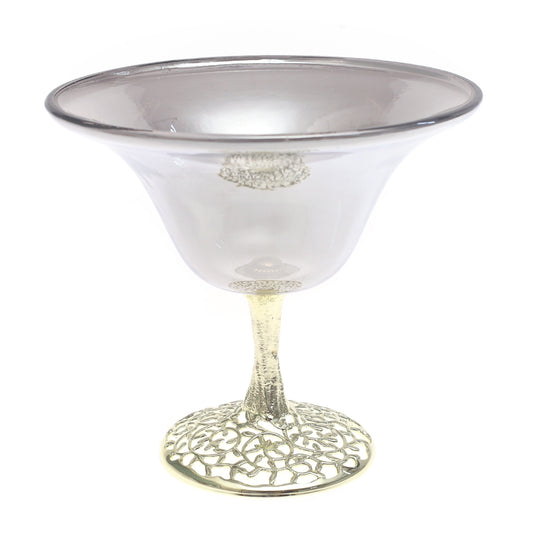 Console Piece Large Black & Silver Decorative Bowl – 10 x 9.5 Inch Metal Accent