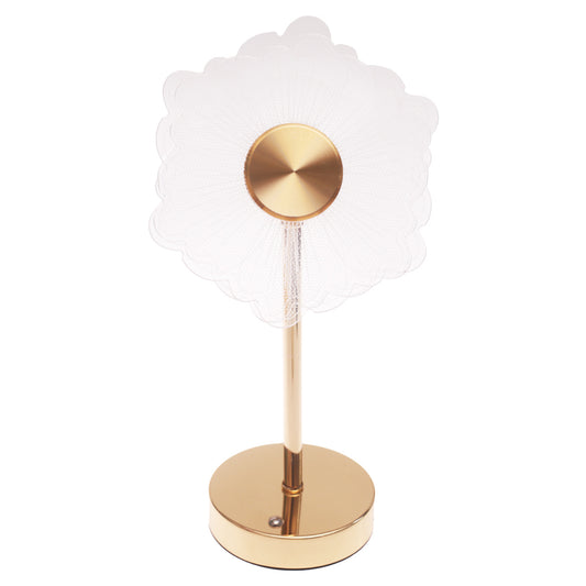 Console Piece Small Gold Decorative Accent Lamp – Floral Modern Table Décor, 14 Inch Height