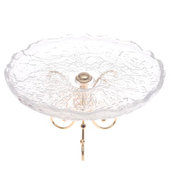 Console Piece Small Gold Decorative Glass Bowl Stand – Elegant Table Accent, 9 x 9 x 6 Inch