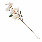 Artificial White Magnolia Flower Stem – Elegant Faux Magnolia for Floral Arrangements & Décor - Habitt