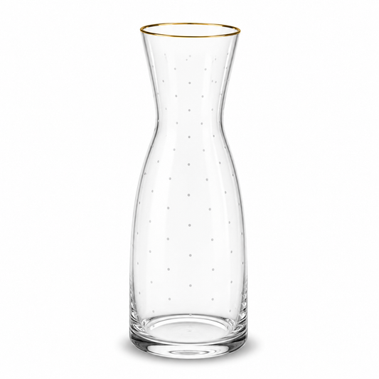 Elegant Clear Glass Bottle Vase with Golden Rim – Decorative Flower Vase
