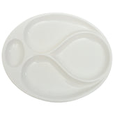 28×24 cm 4 Division Symphony Serving Plate – Elegant White Sectioned Plate - Habitt