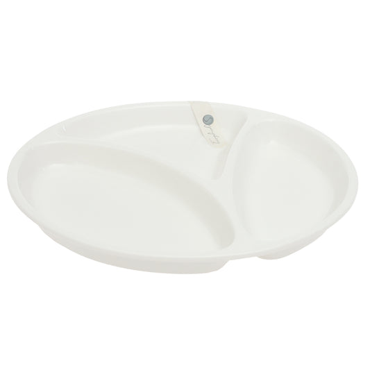 Round 3 Division Symphony Plate – Elegant White Sectioned Serving Plate