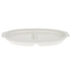 3 Division Dry Fruit Serving Bowl – Elegant White Ceramic Snack Platter