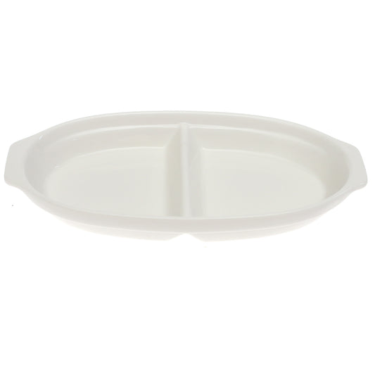 3 Division Dry Fruit Serving Bowl – Elegant White Ceramic Snack Platter