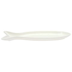 Symphony Reef Pike Platter 41 cm – Elegant Fish-Shaped White Ceramic Serving Platter - Habitt