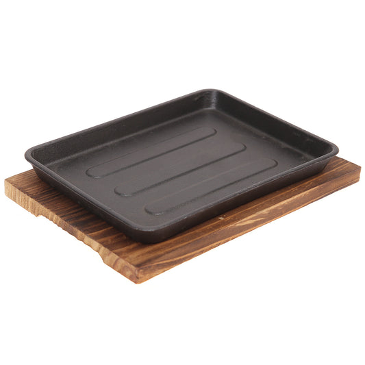 Sizzler Plate Black 9 X 6.25 X 1.25 Inch JLX-006