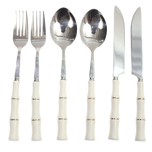 6Pcs Cutlery Set Silver 8 X 3 Inch At-06