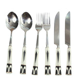 6Pcs Cutlery Set Silver 8 X 3 Inch At-12 - Habitt