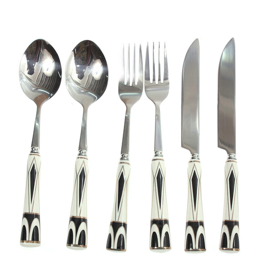 6Pcs Cutlery Set Silver 8 X 3 Inch At-12