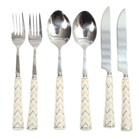 6Pcs Cutlery Set Silver 8 X 3 Inch At-14