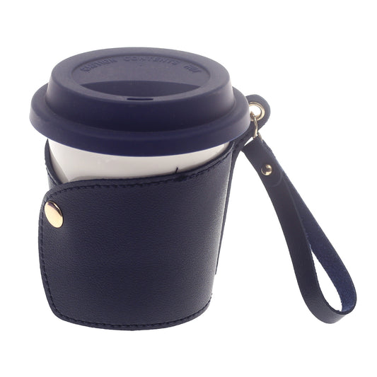 Ceramic Glass With Pouch Blue 3.5 X 3.5 X 4 Inch 105-1