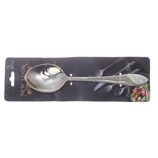 MS Signature Oval Serving Spoons - 2 Piece Premium Stainless Steel Set - Elegant Dining Essentials