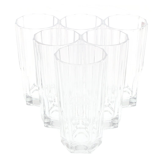 6PCS Glass Set – 328ml | Premium Octagon Cut Drinking Glasses