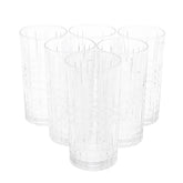 6PCS Glass Set – 400ml | Tall Grid Pattern Drinking Glasses - Habitt