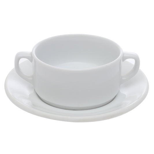 Soup Cup & Saucer Provence 715126-715128 – Elegant White Porcelain Serving Set