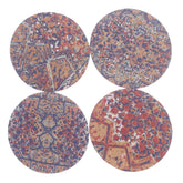 4-Piece Round Multi-Patch Coaster Set – “Mehr” Pattern - Habitt