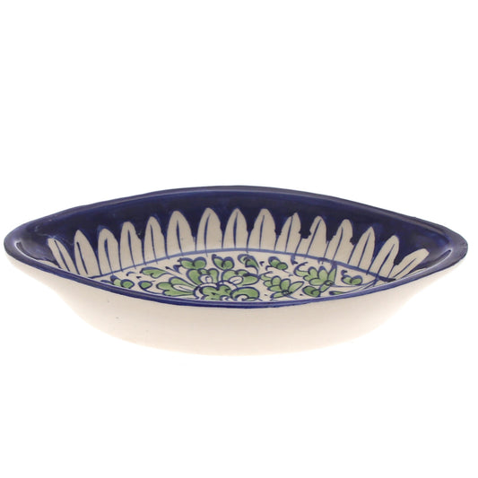 Blue Pottery Oval Platter – Handcrafted Ceramic Serving Dish (5F5 Design)