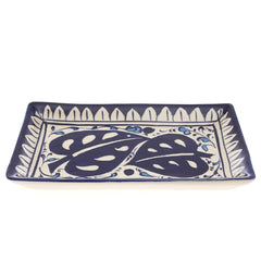 Blue Pottery Rectangle Platter (Small) – 2FF2 Design - Habitt
