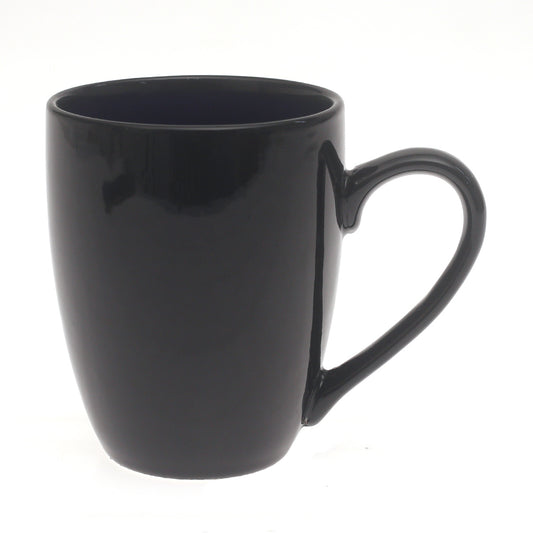 Round Mug Large Black – Ceramic Coffee & Tea Mug