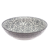 Black & White Patterned Bowl – Elegant Tabletop Accent Bowl, 8 Inch - Habitt