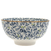 Blue Leaves Ceramic Bowl – 6 Inch Serving Bowl - Habitt