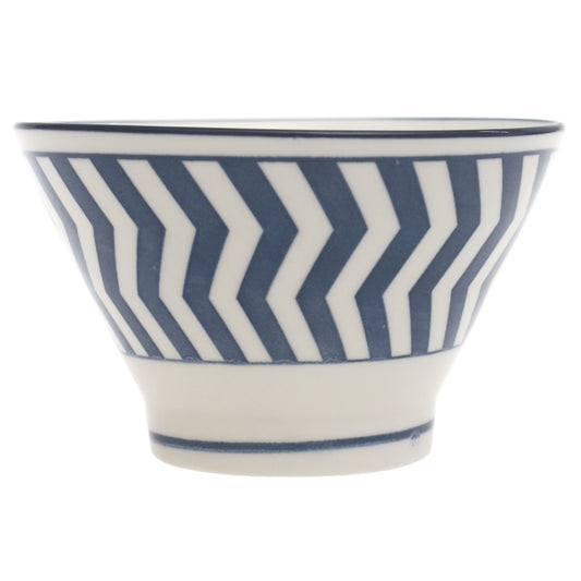 Blue Lining Ceramic Bowl – 5 Inch Modern Pattern Serving Bowl