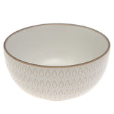 White Ceramic Serving Bowl – 5.5 Inch Textured Tableware Essential - Habitt