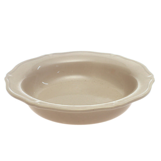 Beige Ceramic Deep Plate – 7 Inch Rustic Everyday Serving Plate