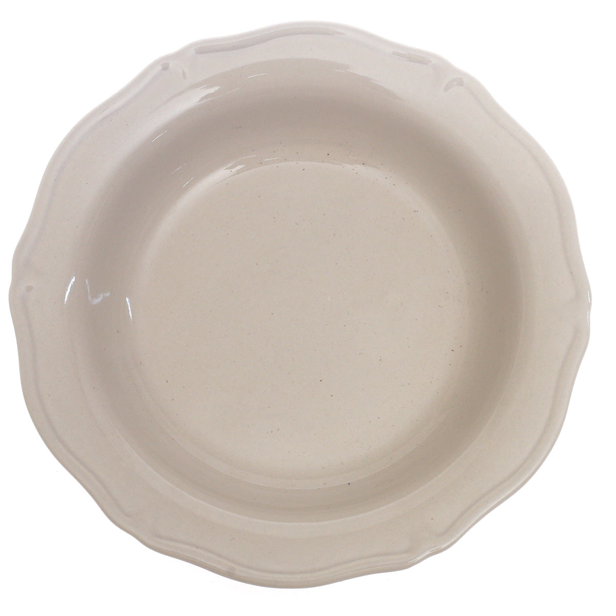 Beige Ceramic Deep Plate – 7 Inch Rustic Everyday Serving Plate - Habitt