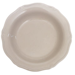 Beige Ceramic Deep Plate – 7 Inch Rustic Everyday Serving Plate - Habitt