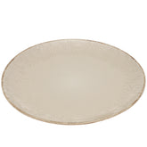 Beige Embossed Ceramic Dinner Plate 10.5 Inch – Elegant Stoneware Tableware - Habitt