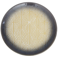 Blue & Yellow Geometric Dinner Plate – 10.5 Inch Ceramic Plate