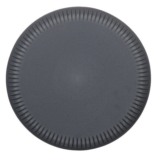 Grey Textured Rim Ceramic Dinner Plate 10.5 Inch – Contemporary Stoneware Tableware