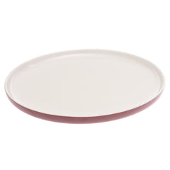 Maroon & White Dinner Plate – 10 Inch Food-Safe Plate