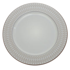 White Ceramic Dinner Plate 10.5 Inch – Elegant Patterned Stoneware Tableware