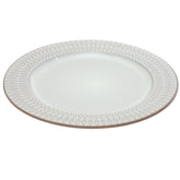 White Ceramic Dinner Plate 10.5 Inch – Elegant Patterned Stoneware Tableware - Habitt
