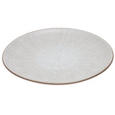White Embossed Ceramic Dinner Plate 10.5 Inch – Classic Stoneware Tableware - Habitt