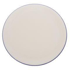 White Dinner Plate 11 Inch – Elegant Textured Rim Ceramic Plate