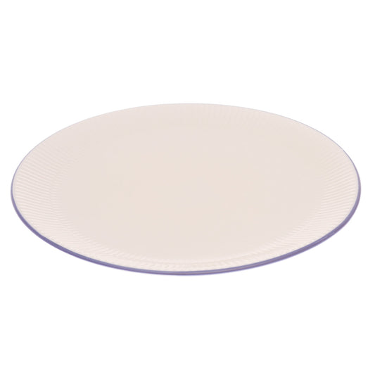 White Dinner Plate 11 Inch – Elegant Textured Rim Ceramic Plate