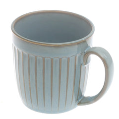 Blue Ceramic Mug with Ribbed Texture – 3 x 3.5 Inch