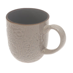 Grey Embossed Ceramic Mug 3 x 4 Inch | Speckled Finish Coffee & Tea Mug