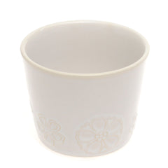 White Ceramic Mug – 3.5 x 3 Inches | Subtle Floral Embossed Coffee & Tea Mug
